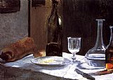 Claude Monet Canvas Paintings - Still Life with Bottles